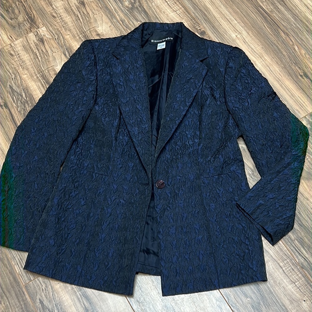 Vintage Navy Blue “Quilted style” Blazer Jacket size 10 Bianca Nygara